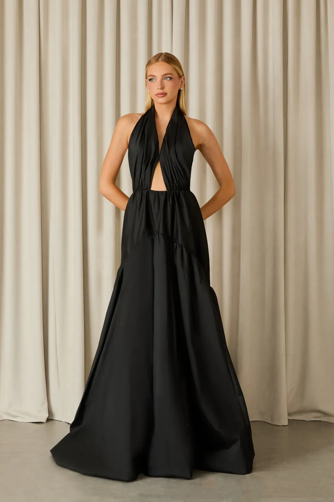 VESTIDO LONGO ADRIANA TAFETA