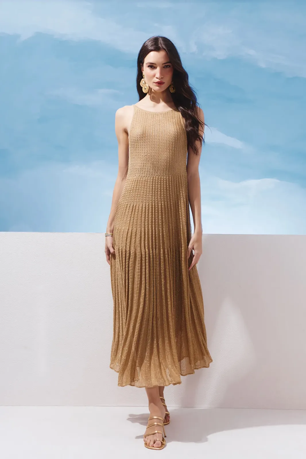 VESTIDO MIDI TRICOT LUREX