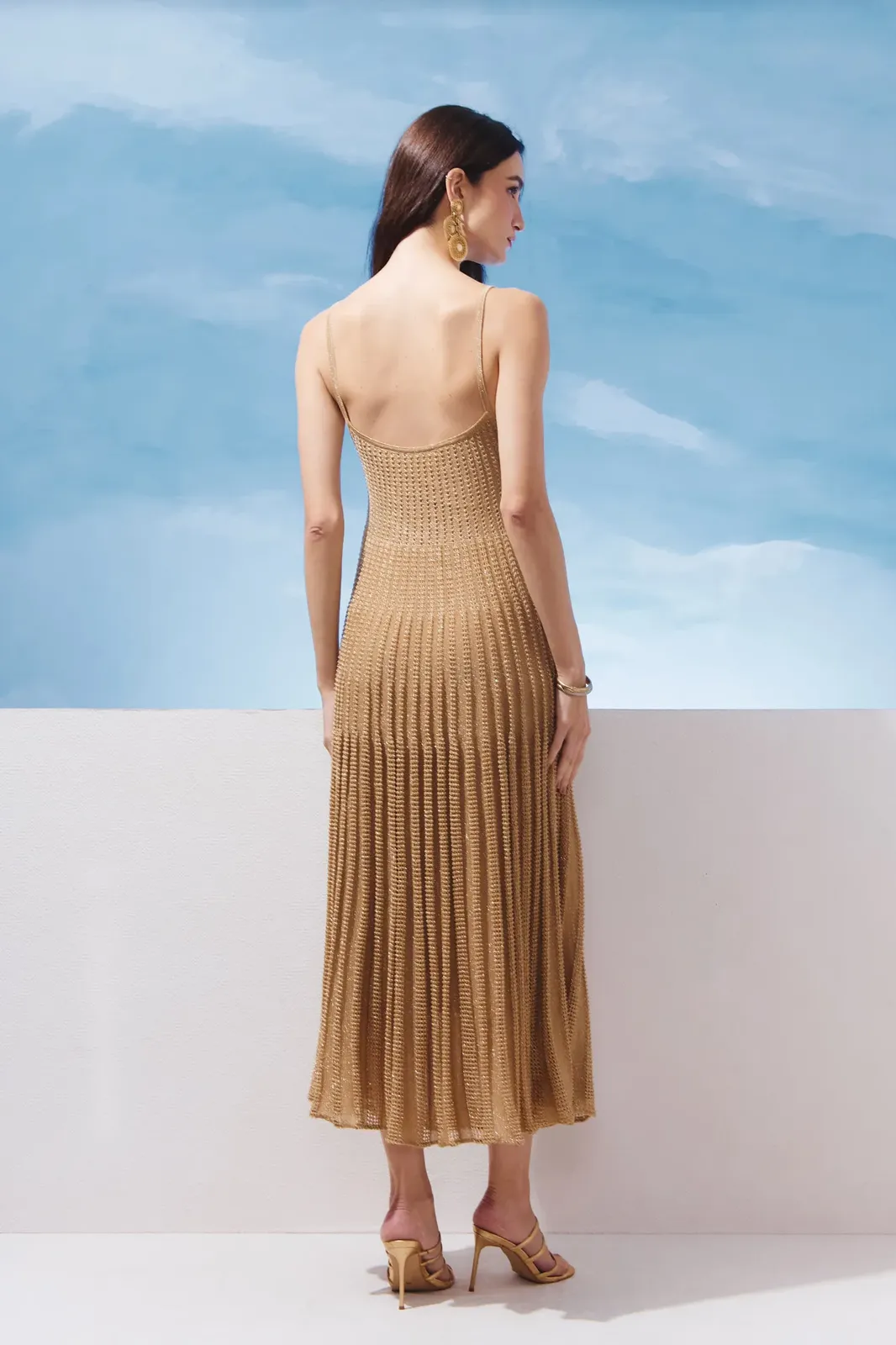 VESTIDO MIDI TRICOT LUREX - foto 2